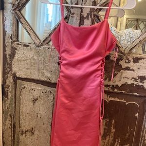 Pink satin dress